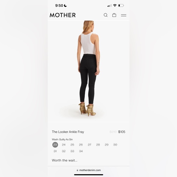 Mother Denim Ankle Fray - Guilty as Sin Wash - Picture 7 of 8